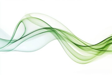 abstract green curve isolated on white background