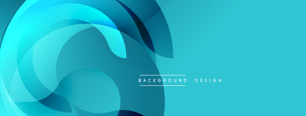 Abstract blue shapes overlap creating dynamic composition. Smooth gradients, modern design, clean aesthetic. Perfect backdrop for presentations, websites, branding.