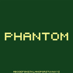 Modern futuristic phantom alphabet display font vector illustration