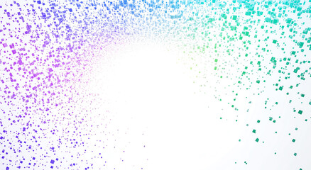 Abstract digital art representing a spectrum of colorful data points and pixels flowing in a wave, symbolizing data, technology, and modern design, perfect for tech, digital, and innovation themes.