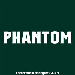 Modern futuristic phantom alphabet display font vector illustration