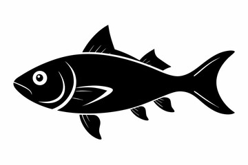 fish sihouette black vector