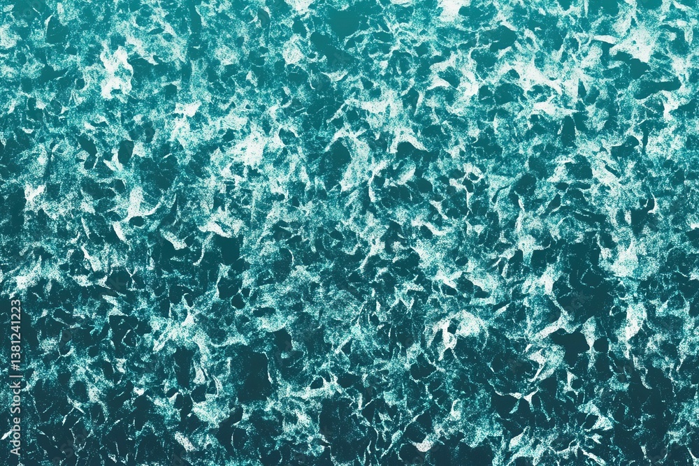 Poster ocean waves crash creating a mesmerizing pattern