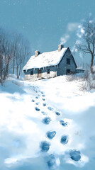 Winter Solitude: A Snowy Path