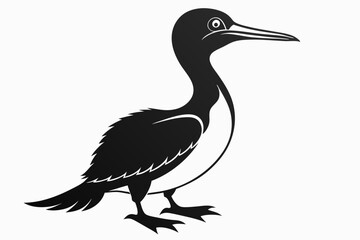 gannet sihouette black vector