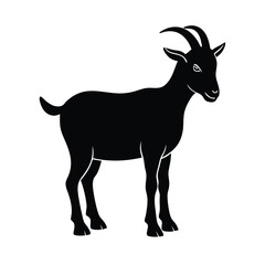 Goat Vector Silhouette Design Art.
