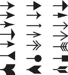 Arrows icon set. Cursor. Modern simple arrows. Different cursor arrow direction symbols, sign