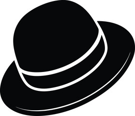 vector illustration of a black and white hat