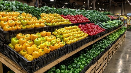 Vibrant Vegetable Display at Farmers Market