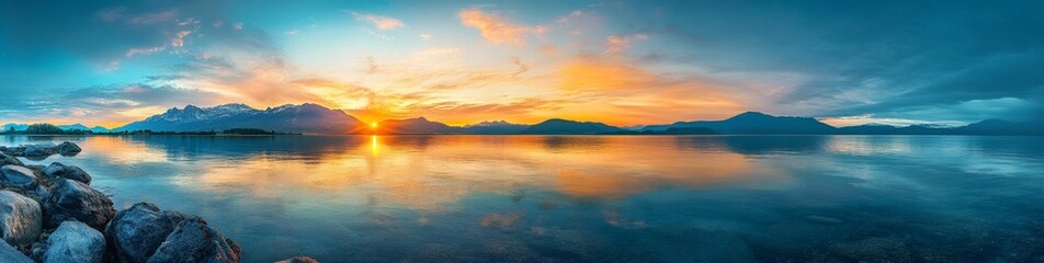 Serene Sunset over Still Water