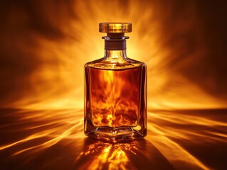 Glass bottle of whiskey