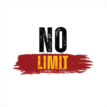No Limit Motivational Typography Design with Grunge Effect