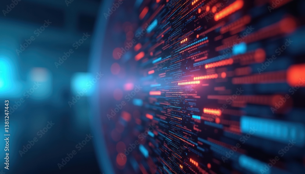 Poster abstract glowing lines representing digital technology