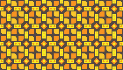 Retro style pattern design with warm colors and small heart decoration, suitable for cheerful and loving themes