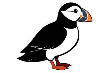 puffin silhouette black vector