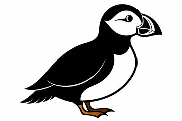 puffin silhouette black vector