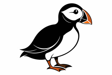 puffin silhouette black vector