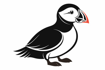 puffin silhouette black vector