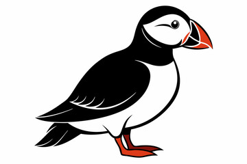 puffin silhouette black vector