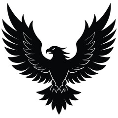Aggressive Flying Eagle wings silhouette
