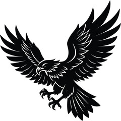 Fototapeta premium Aggressive Flying Eagle wings silhouette 