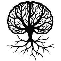 brain roots silhouette
