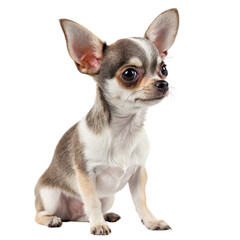 Fototapeta premium Charming Chihuahua with large ears isolated on a white background.