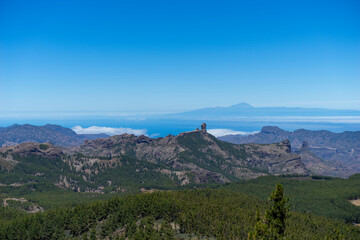 View of Roque Nublo mountain at Roque Nublo Rural Park, Gran Canary, Spain