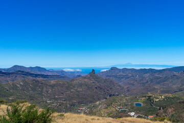 View of Roque Nublo mountain at Roque Nublo Rural Park, Gran Canary, Spain