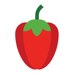 Red Bell Pepper Isolated on White Background

