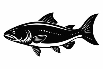 trout sihouette black vector