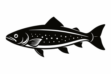 trout sihouette black vector
