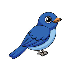 Obraz premium Charming African Blue Flycatcher Illustration