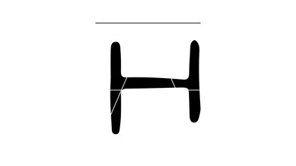 H WRITTEN ON WHITE BACKGROUND DESIGN ILLUSTRATION