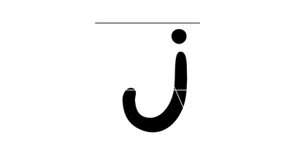J WRITTEN ON WHITE BACKGROUND DESIGN ILLUSTRATION