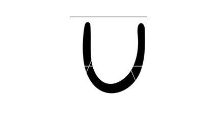 Fototapeta premium U WRITTEN ON WHITE BACKGROUND DESIGN ILLUSTRATION