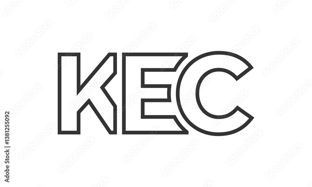 Poster kec logo design template with strong and modern bold text. initial based vector logotype featuring s