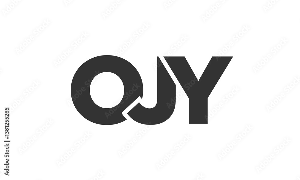 Poster ojy logo design template with strong and modern bold text. initial based vector logotype featuring s