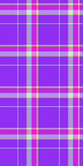 Famous fabric plaid textile, teenager pattern check tartan. Oilcloth background seamless vector texture in violet and pink colors.