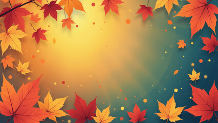 Obraz premium bright leaf vector template autumn ads includes banners posters flyers lettering website social media print