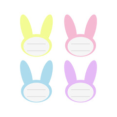 COLORFUL BUNNIES PAPER TAGS EASTER COLLECTION VECTOR