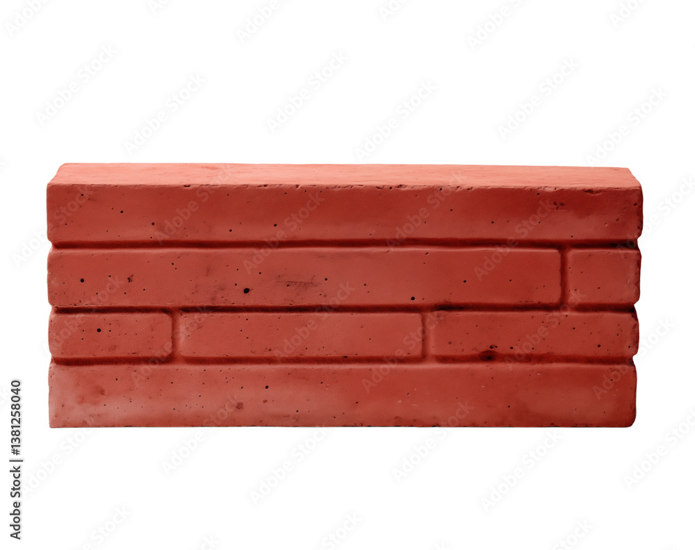Poster A close up view of a stack of red bricks arranged in a staggered pattern on a  on transparent background png