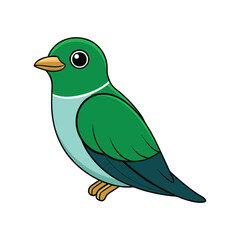  Stunning Asian Emerald Cuckoo Bird Colorful Illustration