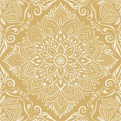 Golden Mandala Intricate Floral Design