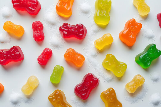 Gummy bears candy colorful assortment delicious sweet treat gummy candy fun food sugar snack confectionery 100 character