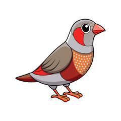  Realistic Beautiful Firetail Bird Illustration