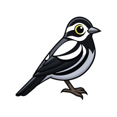  Vibrant Black-and-white Warbler Bird Detailed Illustration