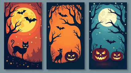 holiday banners spooky designs paper cut style advertisements available parties