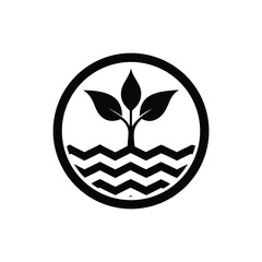 tree with wave and circle logo 