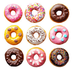 Fototapeta premium colorful donuts isolated on white